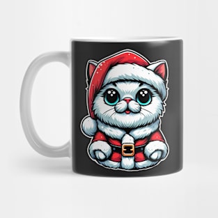 Cute Cat as Santa on Christmas Mug
